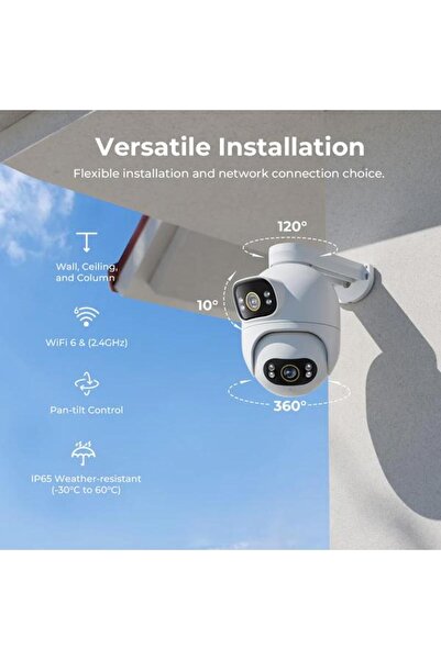 Imilab Κάμερα παρακολούθησης εξωτερικού χώρου EC6 Dual CMSXJ68A, Wi-Fi, 3K, IP65 (Λευκό)