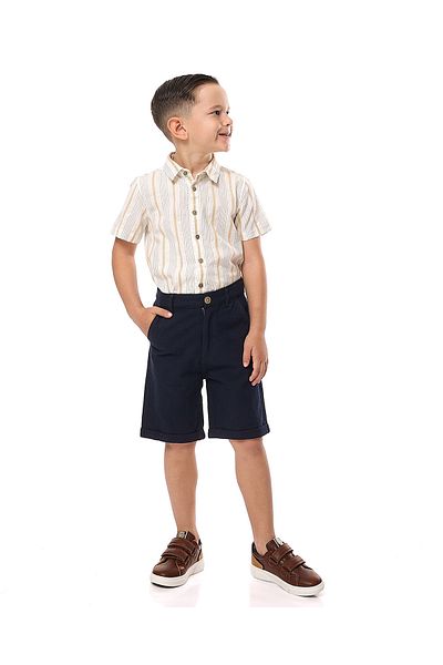 R&B Striped Shirt and Shorts Set