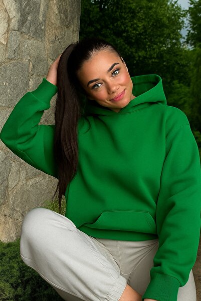 DM DOLCE MORE سترة رياضية بلون واحد للجنسين مصنوعة من القطن الممشط بثلاث خيوط