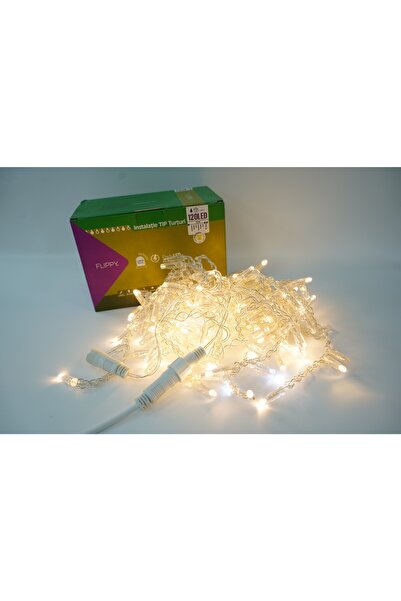 Flippy Instalatie de Craciun Flippy® Tip Turturi, Franjuri cu Flash, IP65, Sectiune 5 m, 120 LED, Alb Cald