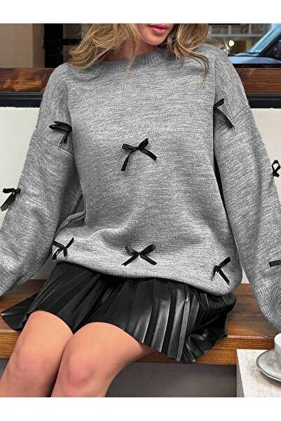 hidafashion Ribbon Detail Tunic Sweatshirt