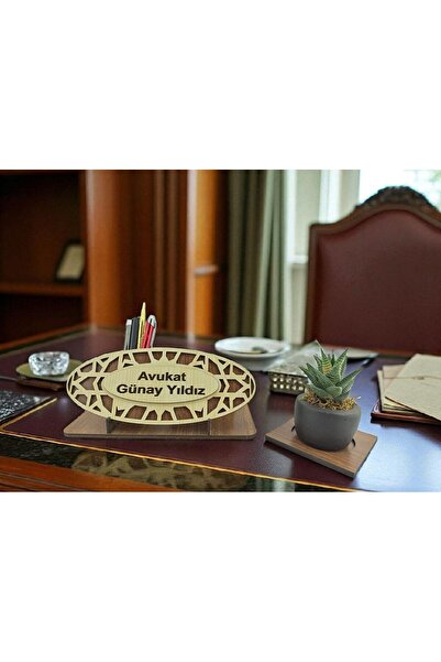 AYIŞIĞI HEDİYELİK Masa Üstü Kalemlik İsimlik Desenli Karvizitlik Saksıda Canl...