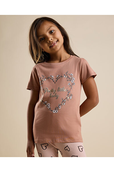 R&B تي شيرت مطبوع برقبة دائرية وأكمام قصيرة