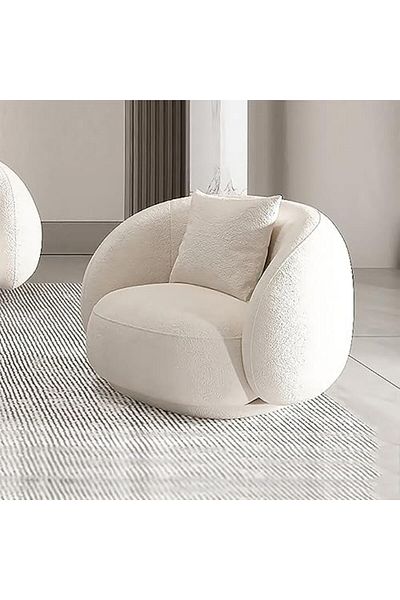 MAPLE HOME DECORATION Modern Comfortable Armchair Elegant White Armchair for Any Space Office Lobby Bedroom