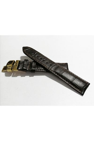 FADO &Butterfly Clasp Suitable for &All Kinds of Watch 18mm Dark Brown Cord (275) Gold Clasp