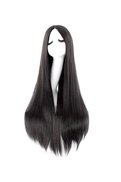 Raffine باروكة شعر مستعار طويل مستقيم لحفلات الأنمي التنكرية باللون الأسود بط...