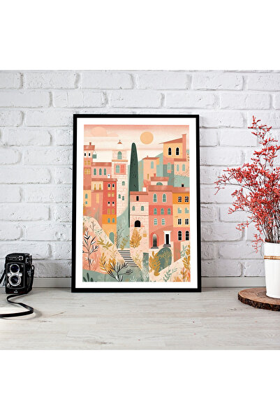 woodsia Tablou cu poster din lemn MDF cu aspect de cadru dintr-o singură buca...