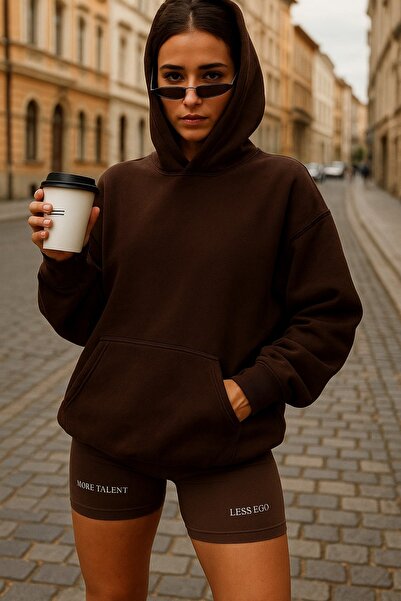 DM DOLCE MORE سترة رياضية بلون واحد للجنسين مصنوعة من القطن الممشط بثلاث خيوط