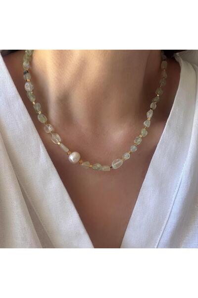 Venus Design Prehnit Taşı Kolye