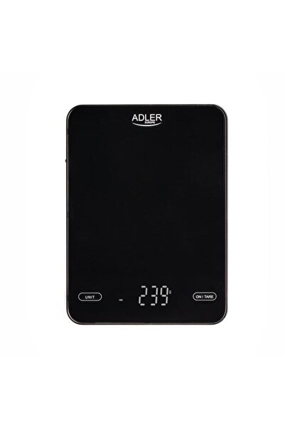 adler Cântar de bucătărie AD 3177b, max. 10 kg, diviziune 1 g, afișaj LED, USB Type-C (negru)