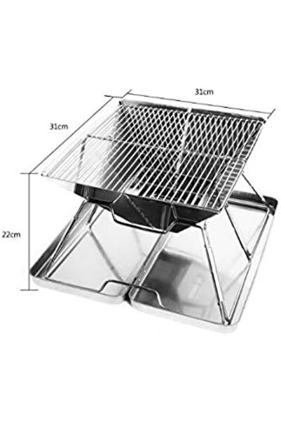 unbranded Foldable Stainless Steel Charcoal Grill for Camping and Picnics by HSSZN
