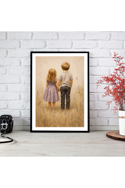 woodsia Tablou cu poster din lemn MDF cu aspect de cadru dintr-o singură buca...