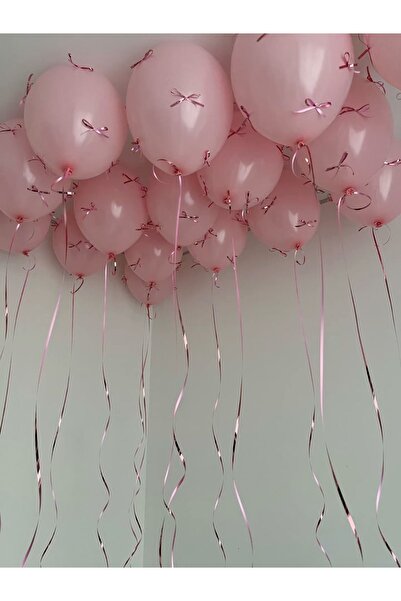 Çemrek Süs Parti مجموعة بالونات على شكل فيونكة وردية مكونة من 15 قطعة