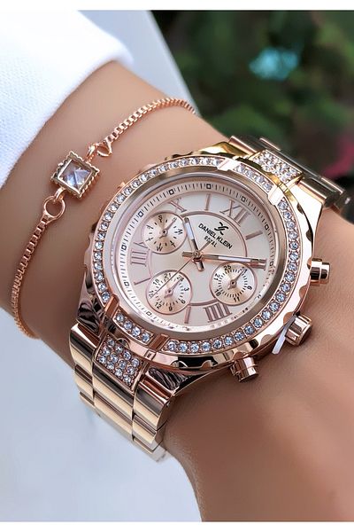 Daniel Klein Women's Wristwatch Gold Color New Season 3Atm Waterproof Bracelet Gift