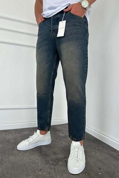 MADZEYMODA Boyfriend Mold Blue Denim Fabric Distressed Men's Jean Jeans Ke-605