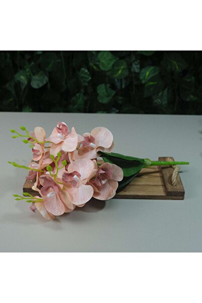 Kanguroom أوركيد مبلل صناعي 5 فروع أوركيد حقيقي الملمس 44 سم سلمون