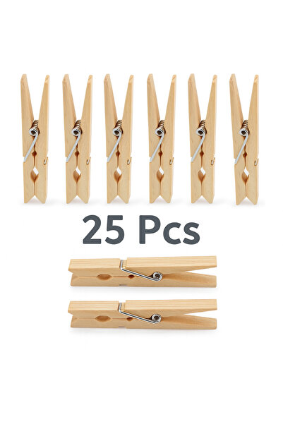 Metler 25 قطعة من مشابك الغسيل الخشبية |   مسامير خشبية متينة |   مناسبة للدي...