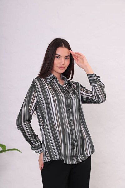 Mintaş Long Striped Crepe Women's Shirt
