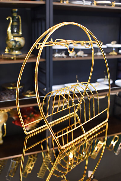 Silkyreal Fincan Askılığı Standı Gold Kahve Fincan Seti Standı