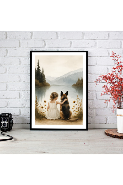 woodsia Tablou cu poster din lemn MDF cu aspect de cadru dintr-o singură buca...