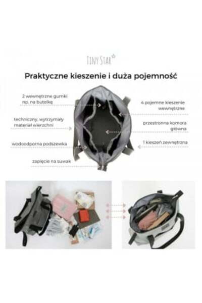 NO BRAND Geanta mamicii, pentru carucior si plimbare, 38 x 45 cm, Tiny Star Navy