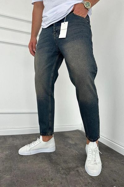 MADZEYMODA Boyfriend Mold Blue Denim Fabric Distressed Men's Jean Jeans Ke-605
