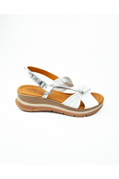 Zeyn 8066 White Leather Women's Sandals