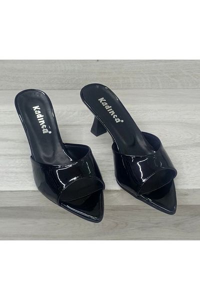 uğurtek Heeled Pointed Toe Classic Women's Slippers