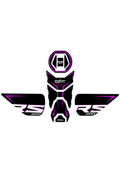 MKARAKAN RVELL Bajaj Pulsar RS200 Uyumlu Tank Pad Set 004