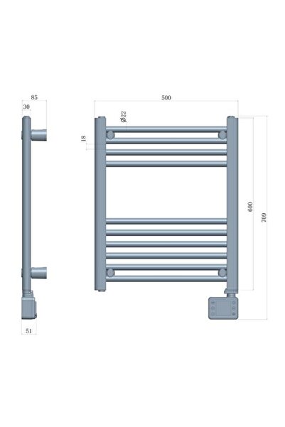 adler Radiator electric de baie AD 7823, 400 W, IP24, 9 bare (Alb)
