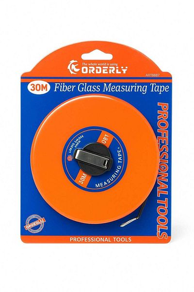 ORDERLY Fiberglass Measuring Tape 30m - Durable, Professional, Indoor & Outdoor Use - ART6687
