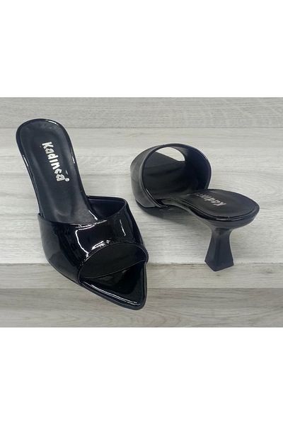 uğurtek Heeled Pointed Toe Classic Women's Slippers