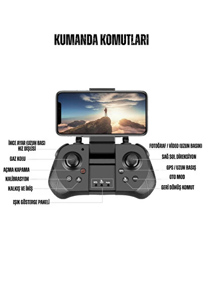 giffy Katlanabilir Full HD Fotoğraf Video Çekebilen Drone 20-25 Dakika Uçuş Süresi Kutulu Şarjlı Kumandalı