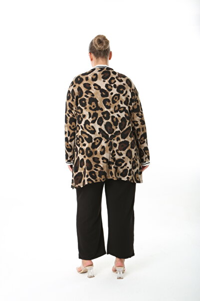 XL Modam Women's Lycra Viscose Patterned Large Size Cardigan