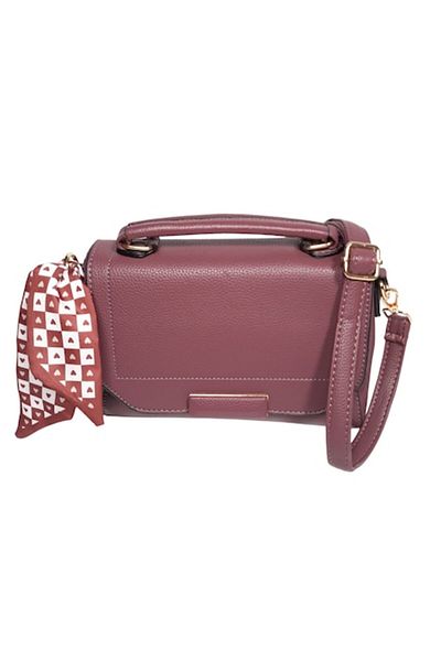 L-line fashion Women's bag, with shoulder strap, eco-leather, dark dusty pink