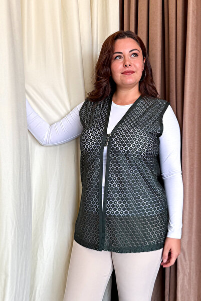 ModaPlaza Γυναικείο κοντό γιλέκο δαντέλας 260