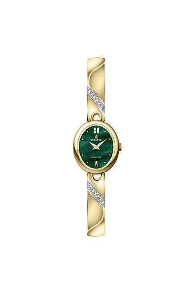 Essence D1240.170 Minimal Stone Design Oval Dial Metal Cord Metal Case 3 Atm Water Resistant Bottom