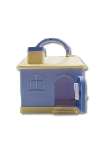Linea Plastic House Shaped Piggy Bank with Lock (3438) Yellow-Lilac