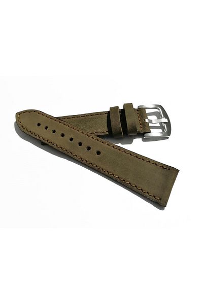 FADO & Fossil Compatible Gray Leather Watch Band 24 mm (277)