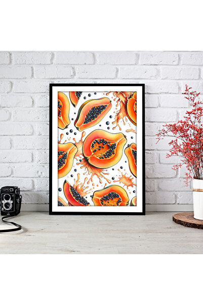 woodsia Tablou cu poster din lemn MDF cu aspect de cadru dintr-o singură bucată FRMD TEK0534