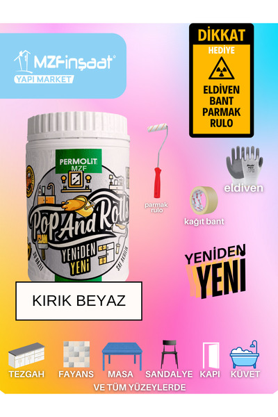 MZF PERMOLİT Yeni Nesil Dönüşüm Boyası Beyaz - Dolap-fayans-cam-plastik-ahşap...