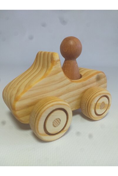 OZZANİ WOOD Wooden Toy Car Peg Baby Mentessori Solid