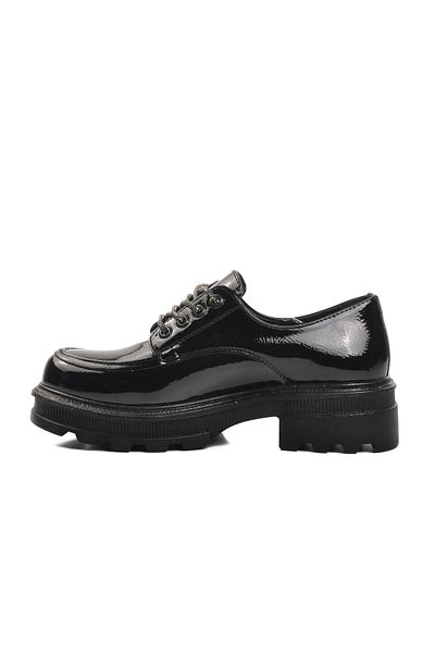 AYAKMOD Black Patent Leather Women's Casual Shoes 7451 Z