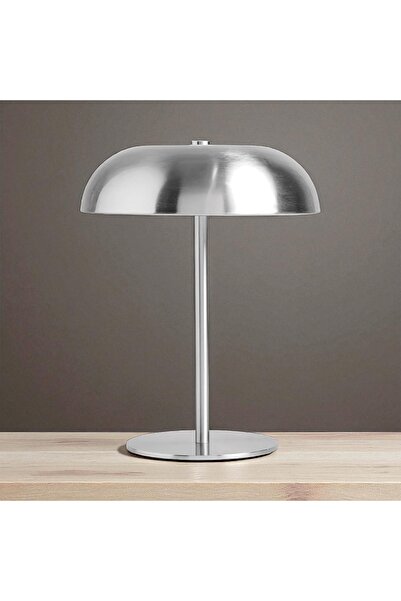 ELZEY HOME Metal Gümüş Dokunmatik Şarjlı Abajur & Masa Lambası