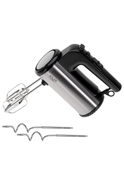 adler Mixer de mână AD 4232 TURBO POWER, 900 W, 5 viteze, 2 cârlige pentru aluat, 2 teluri (negru/oțel inoxidabil)