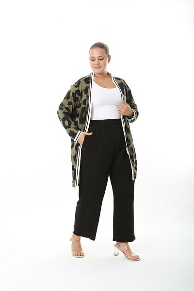 XL Modam Women's Lycra Viscose Patterned Large Size Cardigan
