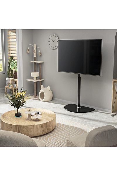 HAMOOD TV SA Classic Rotating TV Stand for Flat and Curved Screens (35-51 Inches), Black, HMD-1510