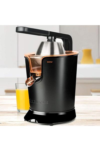 Taurus Citrus Juicer Easy Press 600, 600 W, 2 Cones, 2 Sieves (Black)