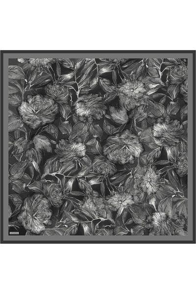 Armine Silk Scarf 2026 Winter - 9409-07 Black Gray Sura