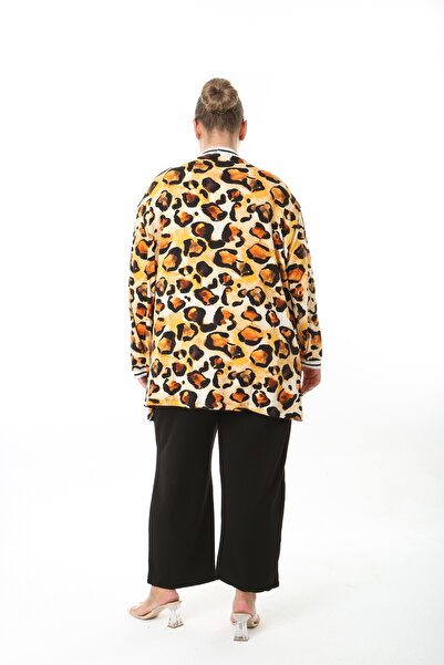 XL Modam Women's Lycra Viscose Patterned Large Size Cardigan